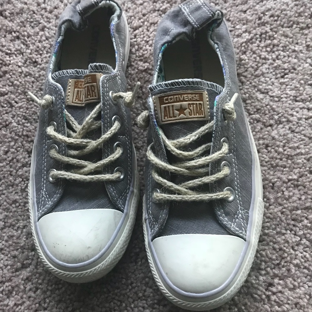 Light Gray Converse Slip Ons